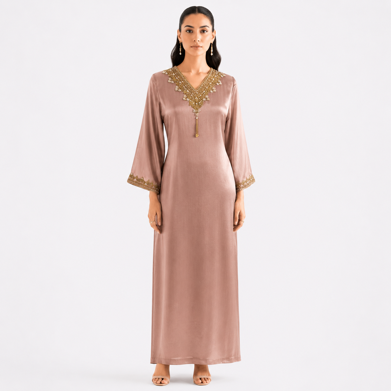 Rosewood Grace Embellished Silk Kurti Set